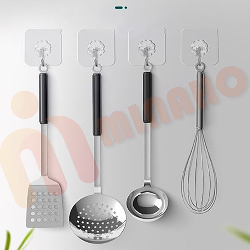 Móc Dán Tường Siêu Dính MINAHO - Móc Dán Tường Trong Suốt, Chịu Lực Tốt, Chắc Chắn, 6x6 cm