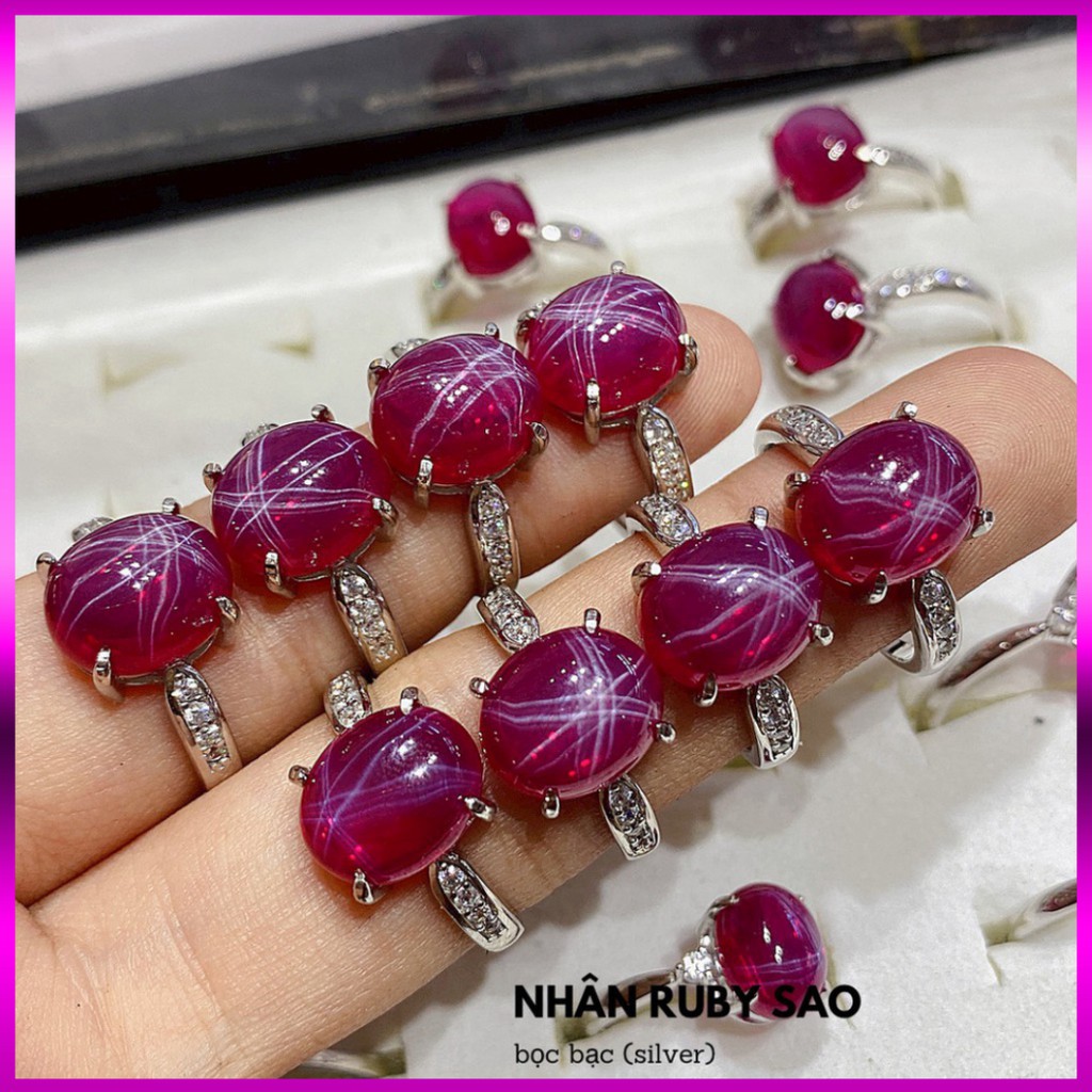 Mẫu new Mẫu nhẫn ruby qua xử lý , sang trong , đẹp ,màu đỏ mang may mắn tài lộc bổ trợ phong thủy