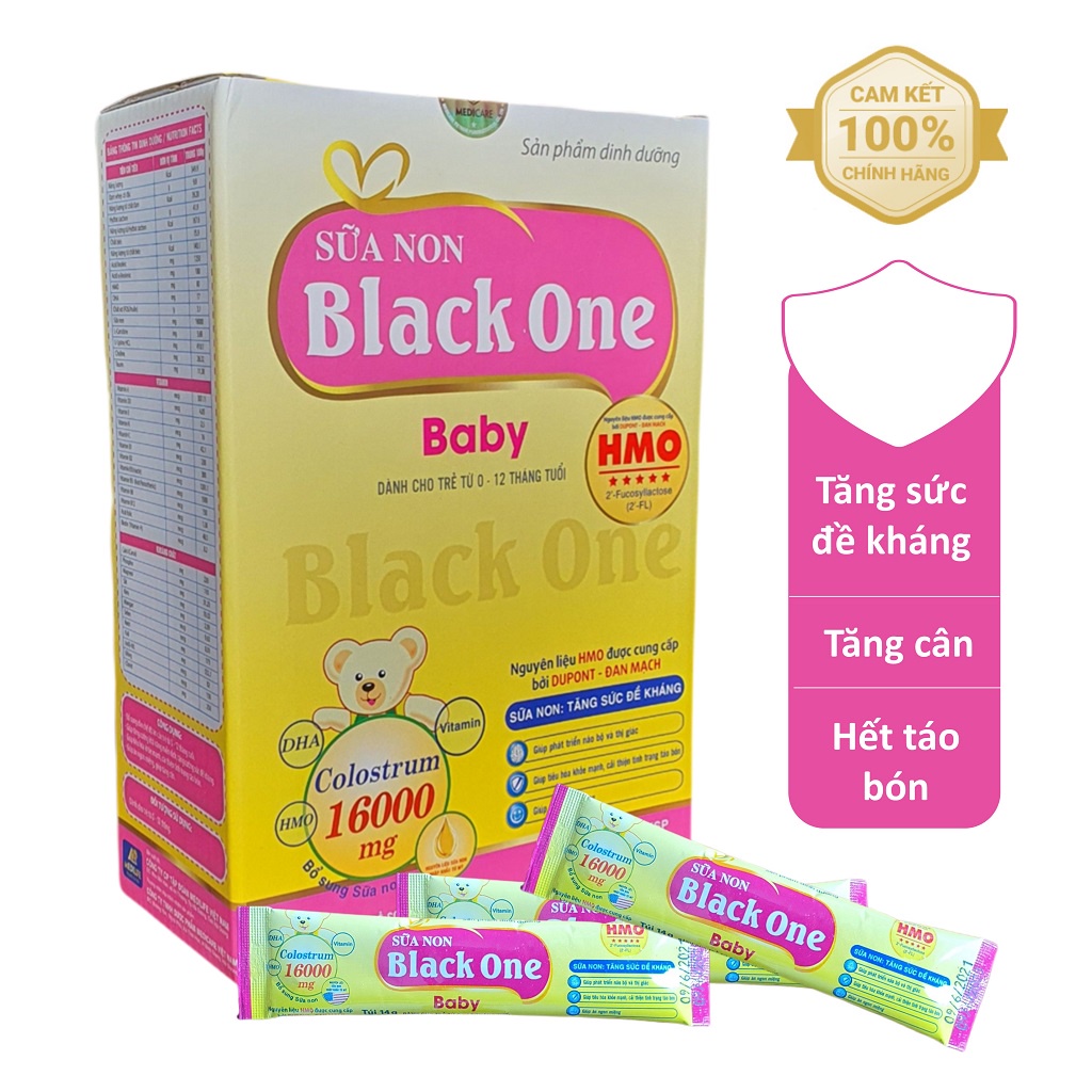 Sữa non cho trẻ sơ sinh 0 - 12 tháng Black One (Hộp 25 gói x 14g)