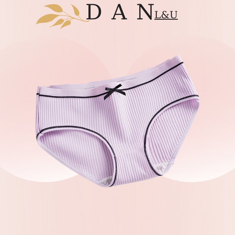 Quần Lót Nữ Cotton Thấm Hút Viền Nơ Xinh Xắn Đáng Yêu DAN L&amp;U 1293