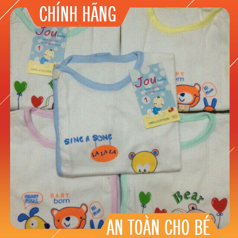 Áo sơ sinh jou trắng dài tay cho bé 0-3 tháng (sỉ, lẻ)