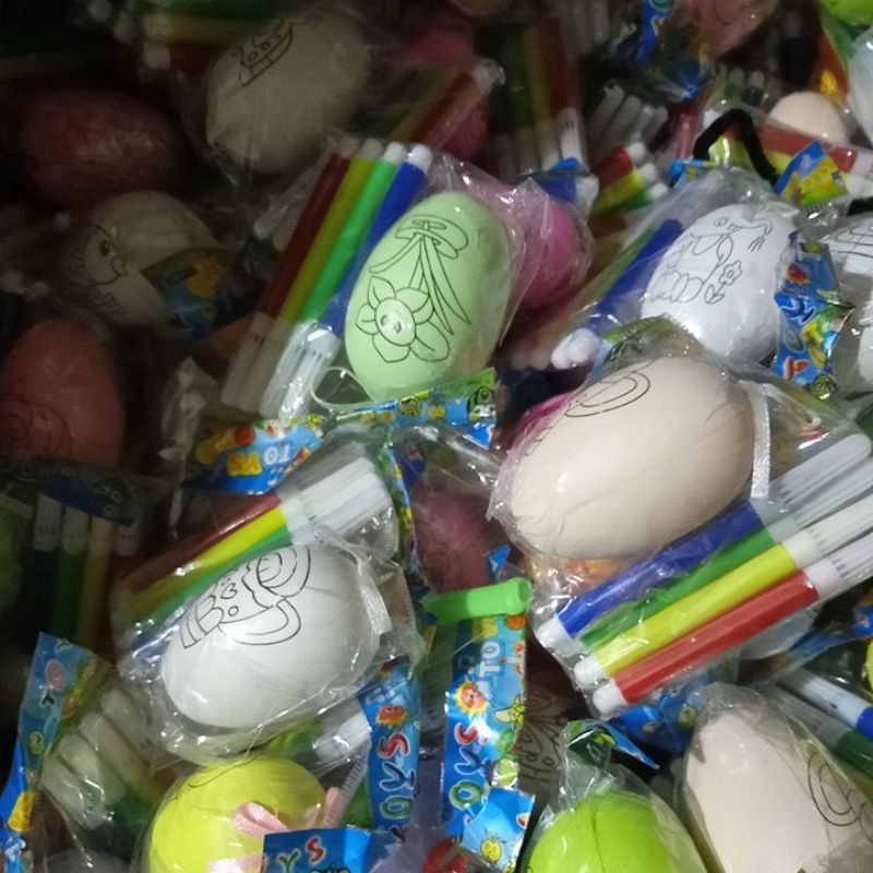 10 trứng tô màu kèm bút