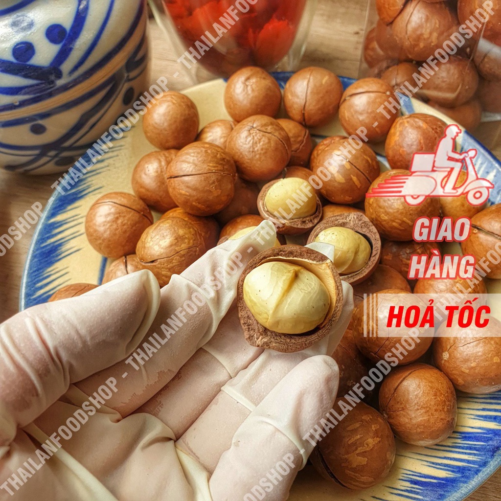 Hạt Macca Nứt Vỏ Lâm Đồng Lon 400Gram - Tặng Kèm Dụng Cụ Khui Hạt