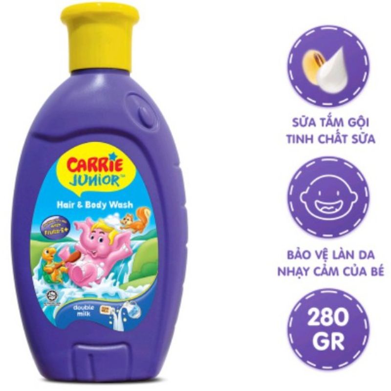 Sữa tắm gội toàn thân cho bé Carrie Junior 700g/280g