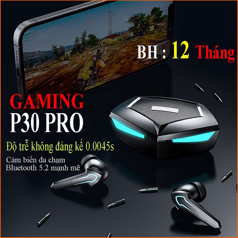 Tai Nghe Gaming Bluetooth P30 / Tai Nghe Chơi Game P30 TWS Có Micro / Nghe Nhạc Không Dây Chống Ồn - Bảo Hành 6 Tháng