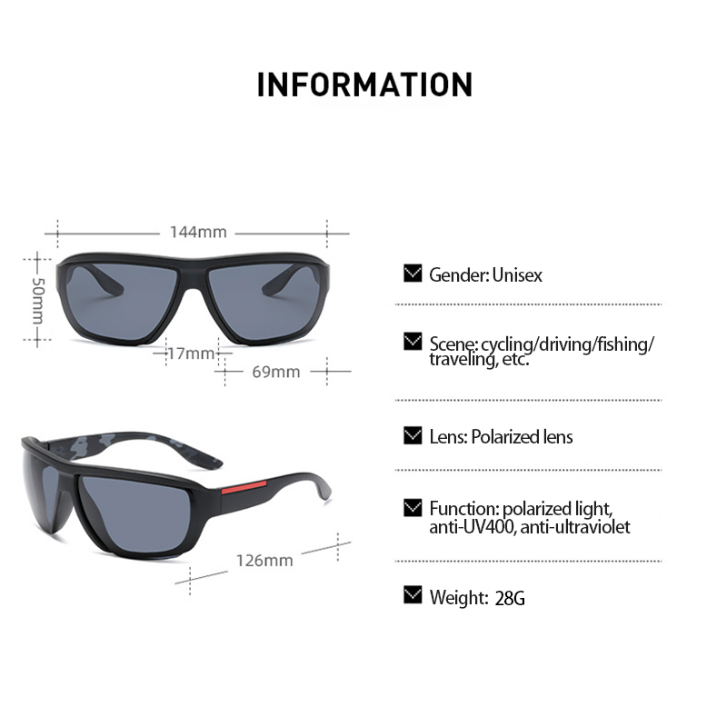 #Ready Stock# Men's Sports Sunglasses Fashion Outdoor Riding Sunglasses Driving Mirror Polarized Lens ZARAN