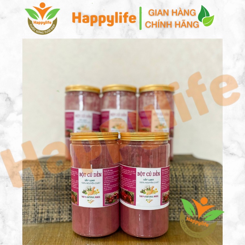 Bột Củ Dền Nguyên Chất Sấy Lạnh Happylife hộp 500gr - Giúp Bổ Máu và Tạo Màu Tự Nhiên Cho Thực Phẩm