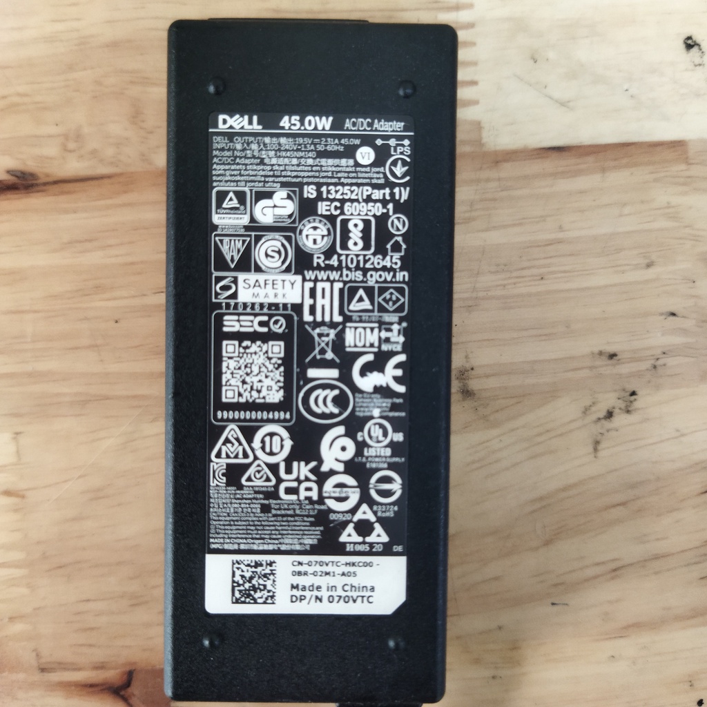 Bộ sạc Laptop DELL đầu kim nhỏ 19.5V-2.31A  hàng zin
