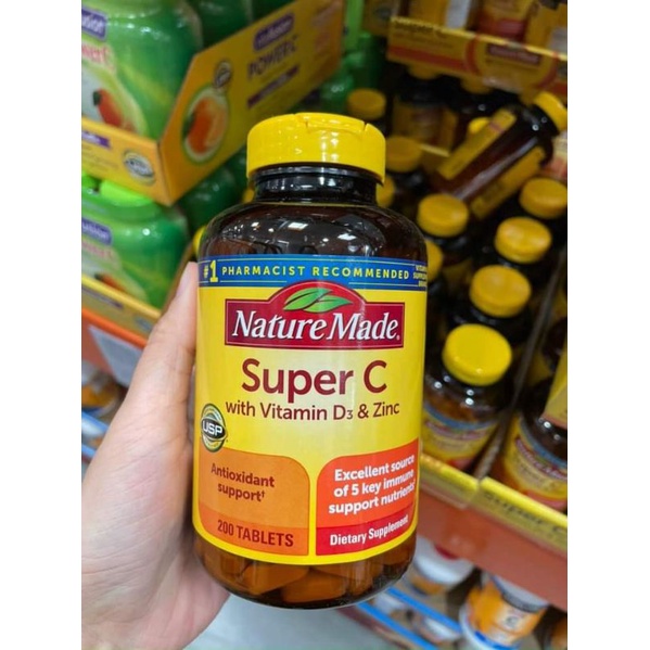 Viên uống bổ sung Super C Nature Made 200 viên của Mỹ