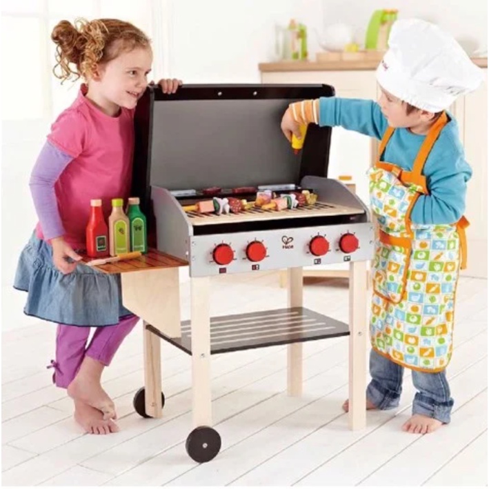 tiNiStore-Bộ đồ chơi BBQ TiNiTOY E3127A Tặng Đồ chơi cắt thức ăn thịt và cá Hape E3155B