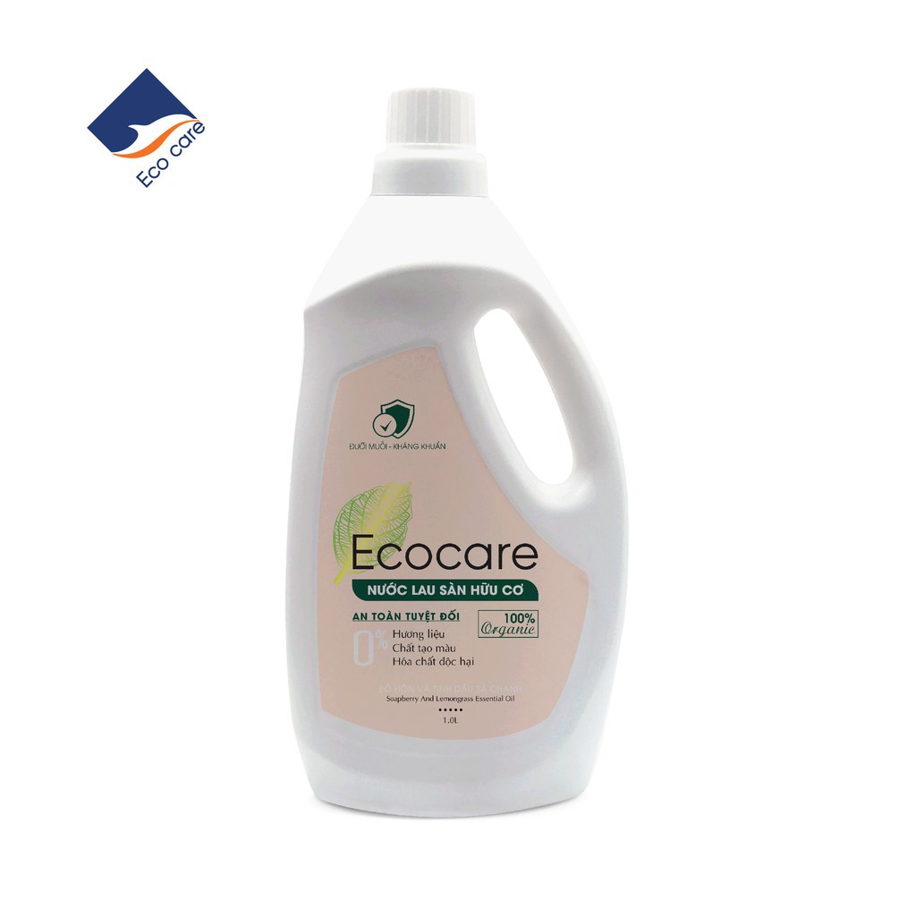 Nước Lau Sàn Bồ Hòn Hữu Cơ Ecocare 1 lít - Diệt khuẩn, đuổi muỗi, chống trơn trượt