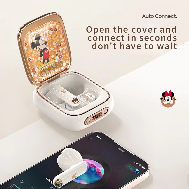 DISNEY Tai Nghe Nhét Trong Không Dây Bluetooth Q7 Q8 Chống Tiếng Ồn Có Micro Hình Chuột Mickey Minnie Chính Hãng TWS