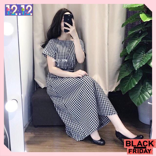 [HÀNG CAO CẤP] Đầm caro form dài kèm belt | BigBuy360 - bigbuy360.vn