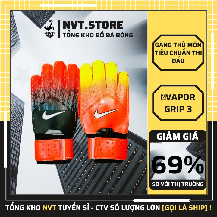 Găng tay thủ môn chuyên nghiệp Nike Tiempo, Bao tay bắt gôn cao cấp, ôm sát bàn tay - NVT.store.vn