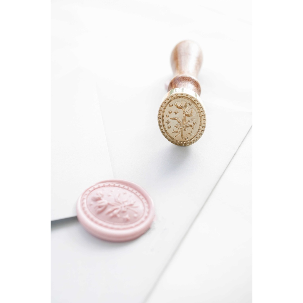 Con dấu sáp niêm phong - mẫu hoa oval