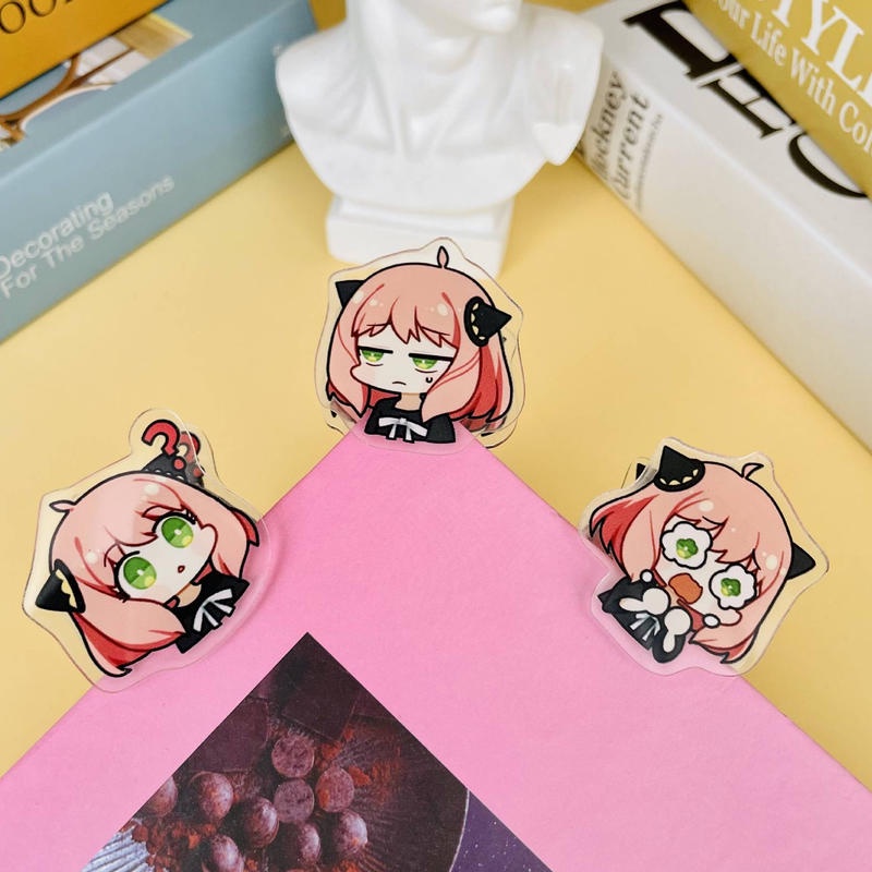 ⭐ iLado ⭐ 【1 PC】 Kẹp tài liệu mini Kẹp Bướm kẹp nhựa kẹp kim loại Văn phòng phẩm Cute Anya Chủ đề anime Học Sinh kẹp giấy đồ dùng học tập Acrylic Tiện Dụng Cho Học Sinh cho trường học văn phòng dễ thương