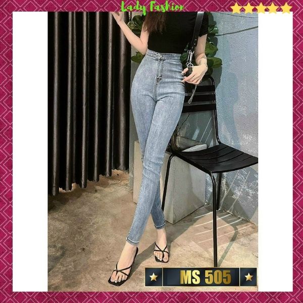 Quần Jean ôm lưng cao co giãn tốt, kèm hình thật ❤️FREESHIP❤️ Quần Bò Nữ mẫu mới cá tính thời trang Lady Fashion - MQ505