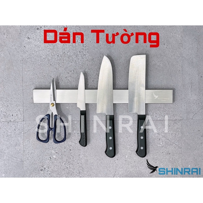 ( SHINRAI ) Giá Treo Dao Từ Tính Gắn Tường , Thanh Treo Dao Nam Châm Dán Tường SUS304 Nguyên Khối Cao Cấp Siêu Dày 900g