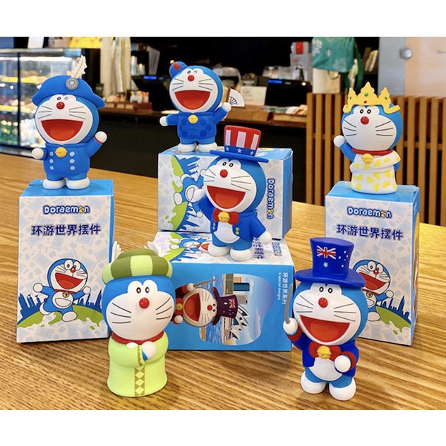 Đồ chơi mô hình Doraemon - chủ để các quốc gia, các nước, có hộp.