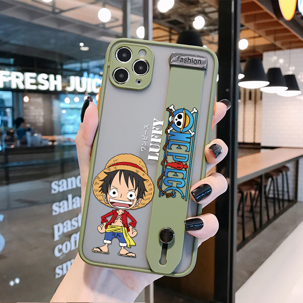 Ốp điện thoại nhám chống sốc in hình hoạt hình luffy có dây đeo dành cho Redmi k40 k40 pro Xiaomi poco f3