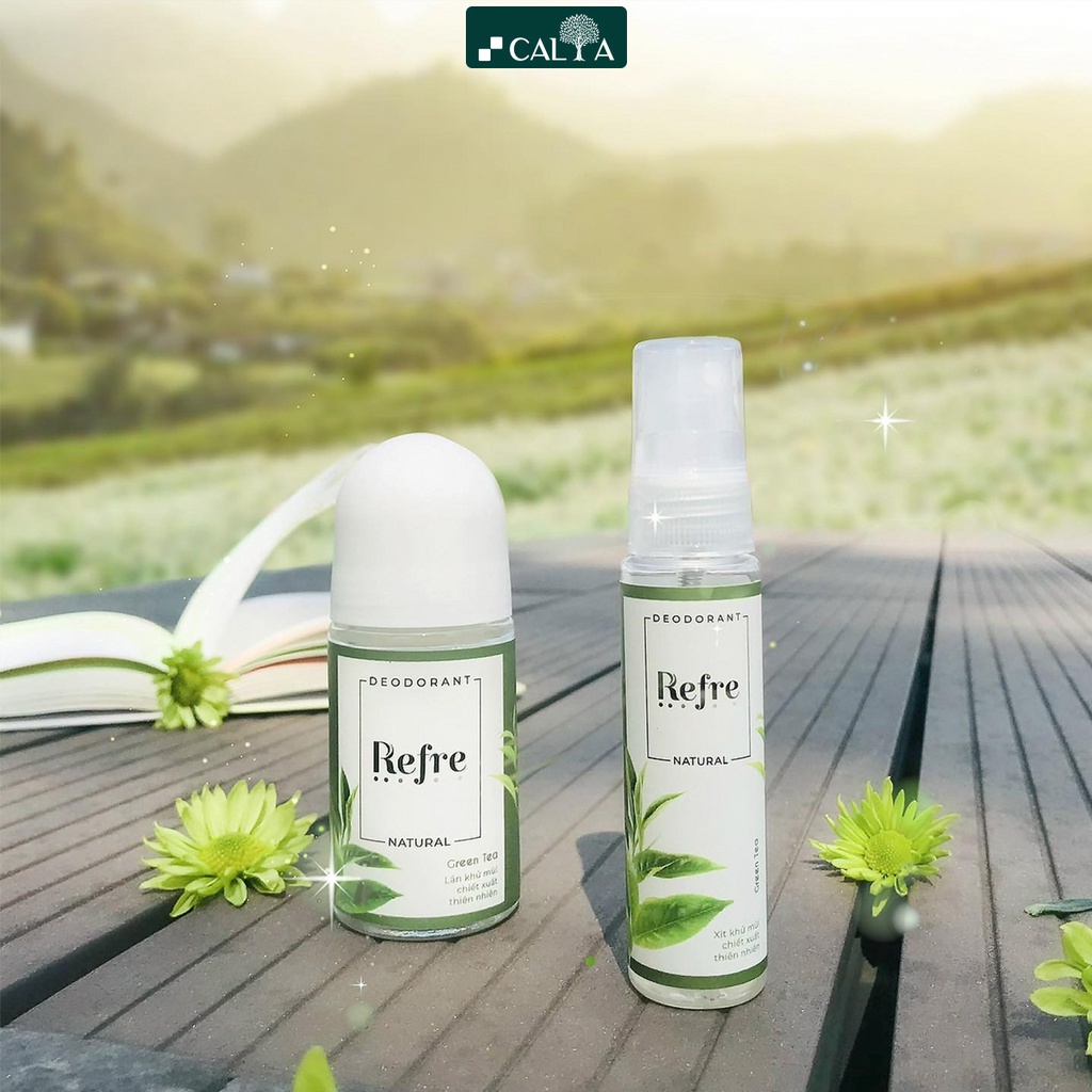 Xịt Khử Mùi Refre Hương Trà Xanh, Nhẹ Nhàng, Dưỡng Trắng, Hương Tự Nhiên - Refre Natural Mist 30ml