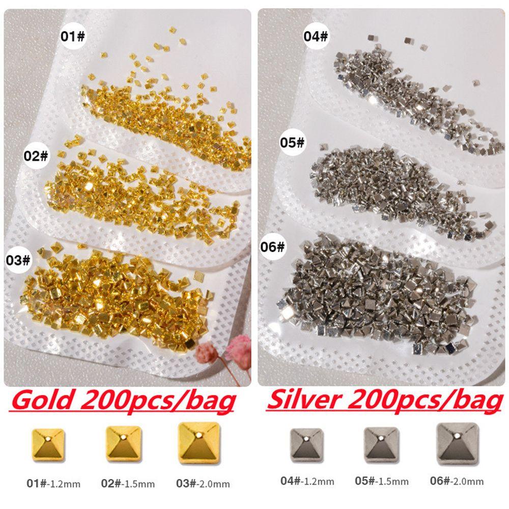 Túi 200 Hình Dán Móng Tay 3D Bằng Kim Loại Độc Đáo