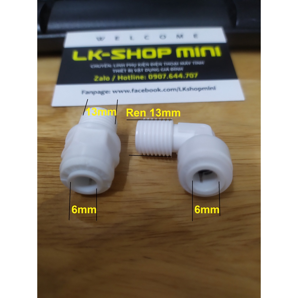 Ren 13mm nối ống phi 6mm (nối thẳng và nối co)