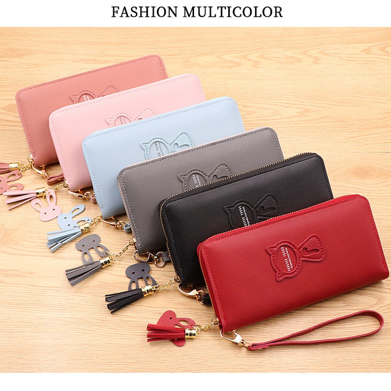 Ví Cầm Tay Nữ Dáng Dài Logo Cánh Bướm - Ví Da Nữ Dáng Dài In Chữ VD006 | BigBuy360 - bigbuy360.vn