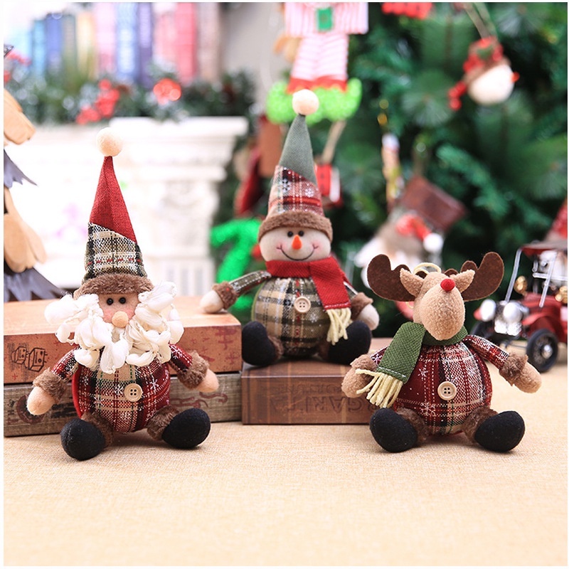 Búp Bê Trang Trí Giáng Sinh Hình Tuần Lộc / Ông Già Noel Hoạt Hình 3D