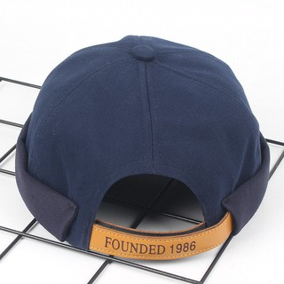 Men Women Hat Cap Casual Docker Sailor Mechanic Brimless Solid Color Hat
