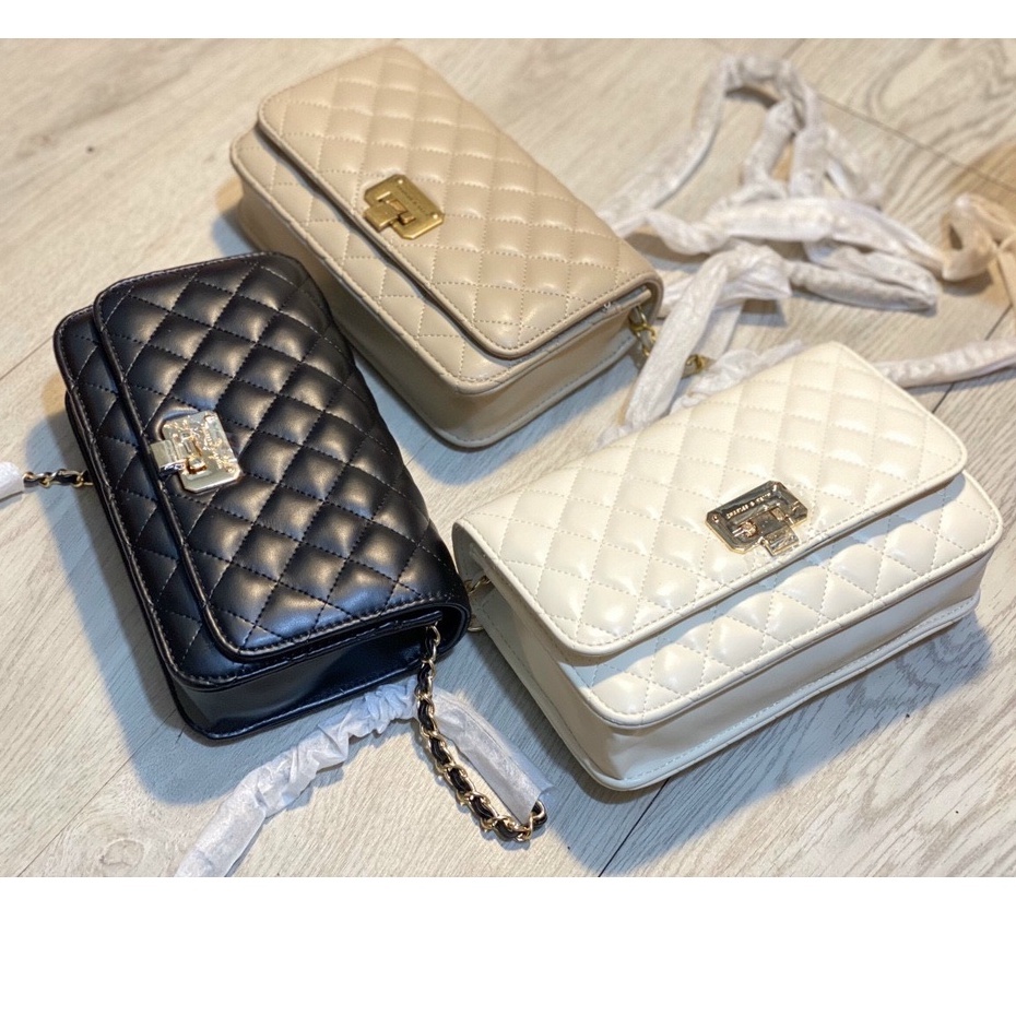 Túi xách nữ trần ô trám khóa gập size 20cm hàng đẹp ảnh chụp cận chất hàng vỡ box fulltag mác xịn xò