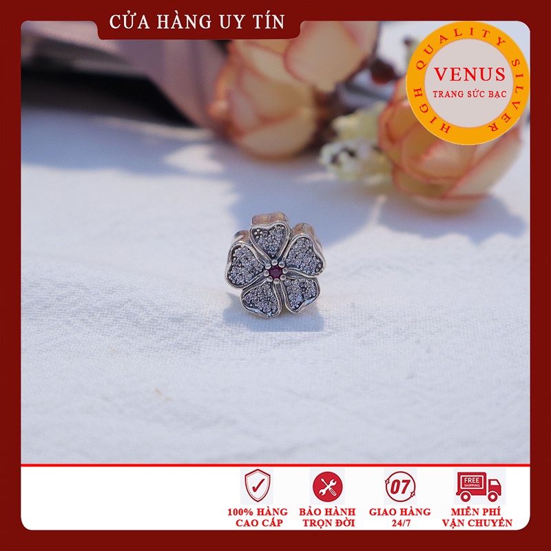 [Hàng cao cấp] Charm bạc 925 hình bông hoa 5 cánh- Mã sản phẩm VENUSH5C