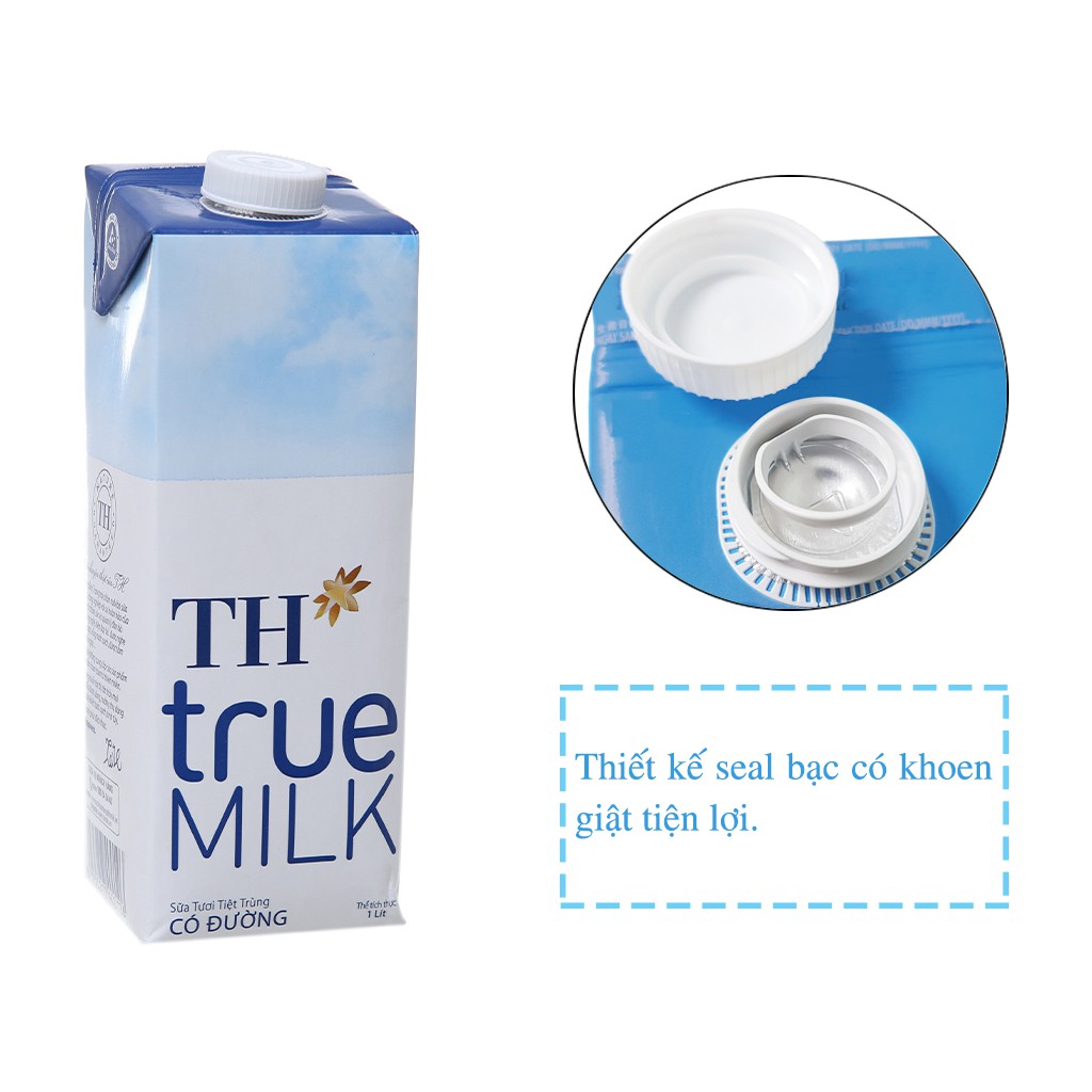 Sữa tươi tiệt trùng có đường TH true MILK hộp 1 lít