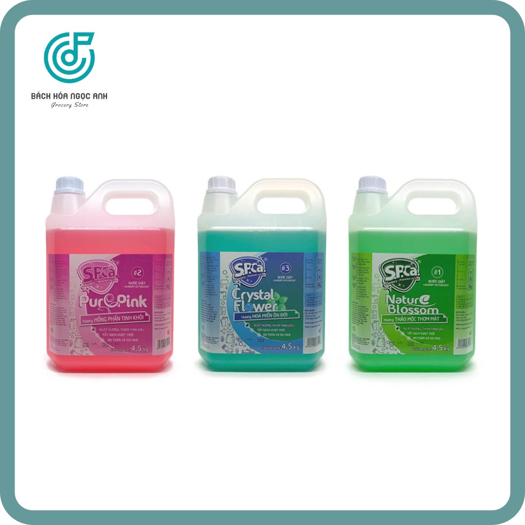 Nước Giặt Xả Quần Áo Thơm Lâu SPCa 4.5Kg Cao Cấp 2 Trong 1 Hương Nước Hoa Giúp Giặt Sạch Nhanh, Mềm Vải, Lưu Hương Lâu