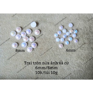 Hạt trai tròn nửa ánh xà cừ _ Nguyên liệu handmade