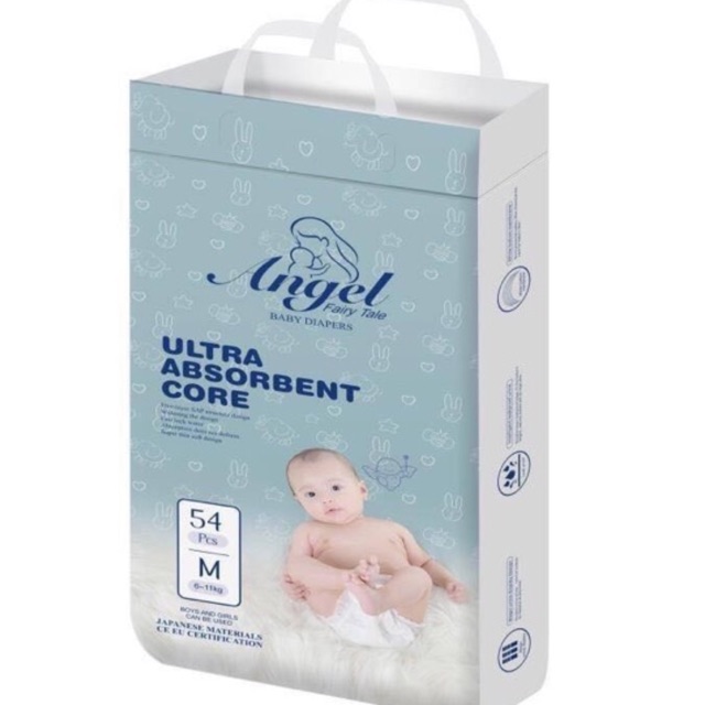 Bỉm Dán Angel Newborn 62 ,M54,L50,XL46 miếng