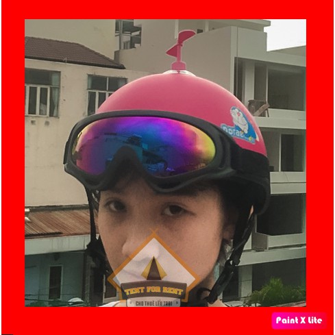 Mũ 1/2 Doremon Hồng đậm + Kính uv 400