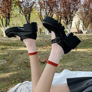 💕💕 Giày da nhỏ Phụ nữ Nhật Bản giày dài trẻ em mùa xuân mới 2021 gót giày dày gót đơn độc