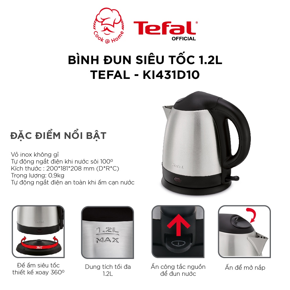 Bình đun siêu tốc Tefal Keai KI431D10 - 1.2L