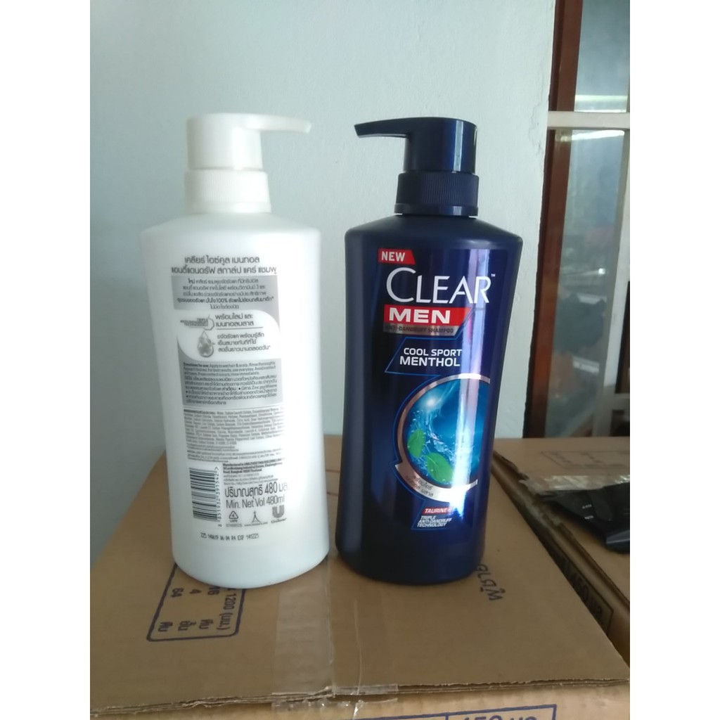 Dầu Gội Clear men 450ml &amp; Clear Bạc hà 480ml Thái Lan