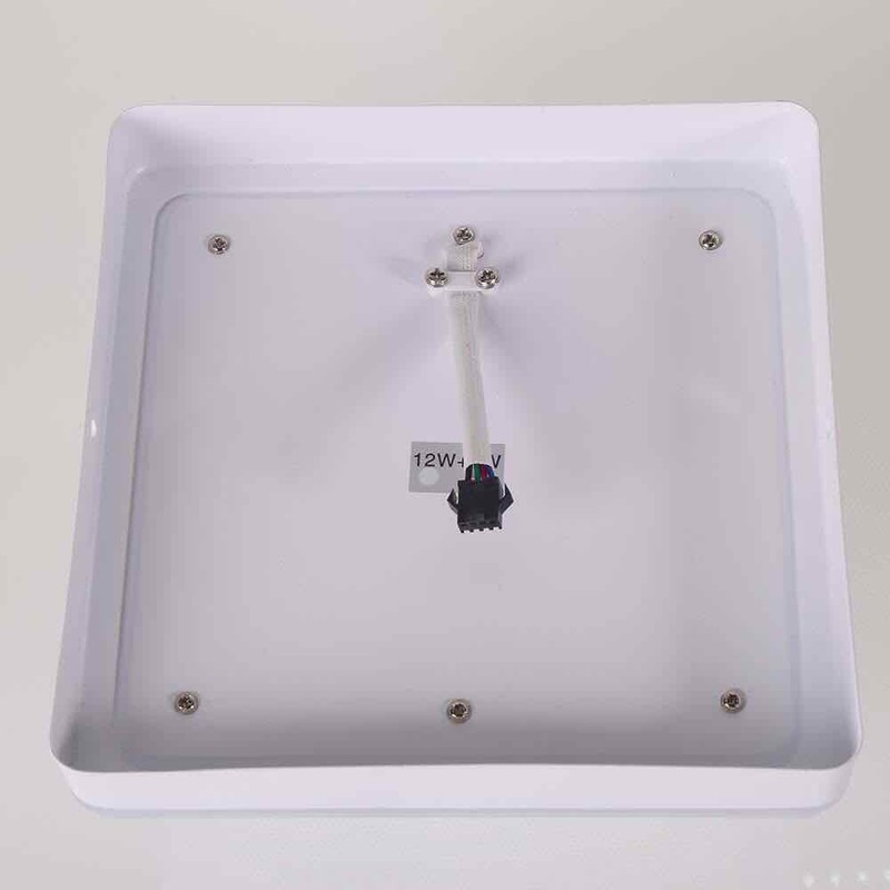 Đèn led ốp trần nổi vuông 12+4W viền xanh dương