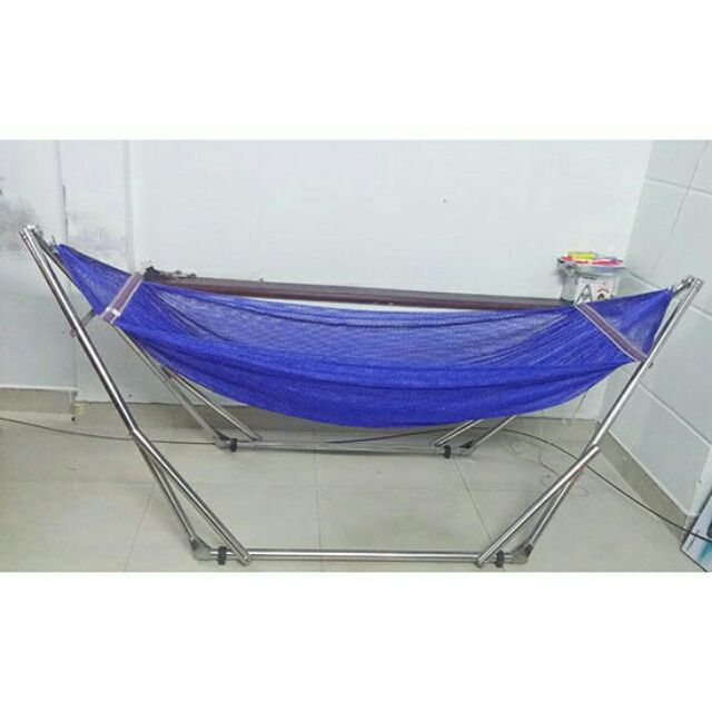 Bộ võng xếp INOX ống phi 32 ( bao gồm võng lưới)