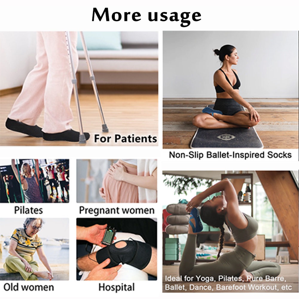 Set 4 Đôi Vớ Chống Trượt Tập Yoga Tiện Dụng Cho Nữ