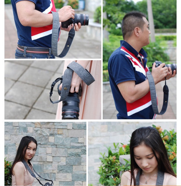 Dây đeo máy ảnh phong cách Vintage cho máy ảnh Sony Nikon Canon Olympus DSLR