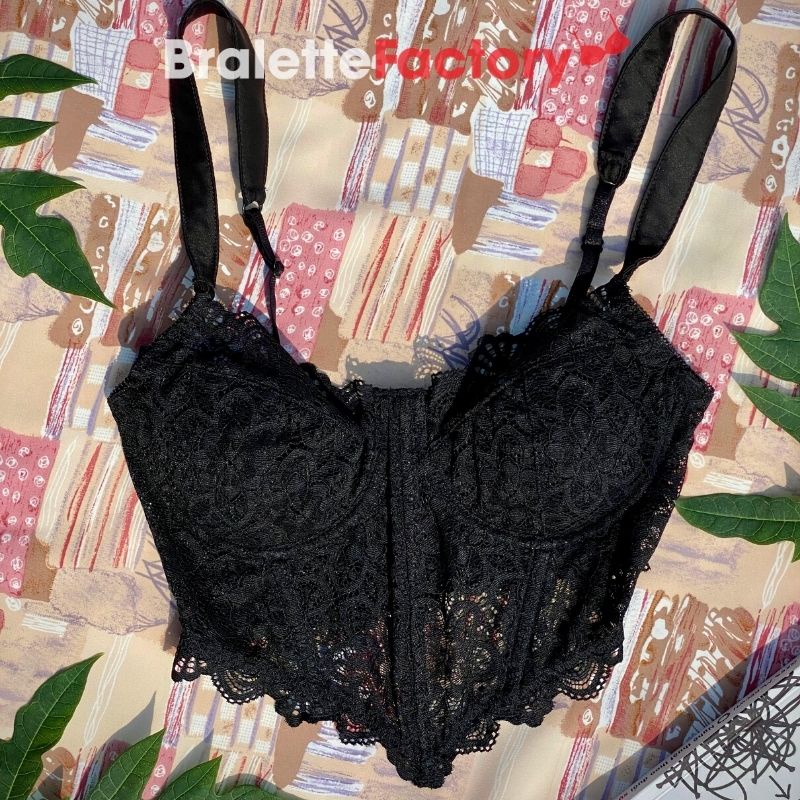Áo lót bralette ren, croptop sexy, mút lót, mẫu honey đen [N05] | BigBuy360 - bigbuy360.vn