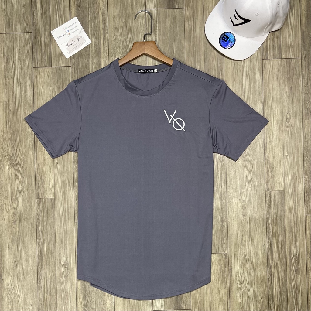 Áo thun nam tập gym vạt bầu DO GYM SHOP logo thêu, thun lạnh 4 chiều thoáng mát