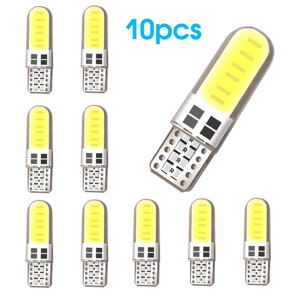 Set 10 Đèn Led T10 W5w 194 Canbus 4 / 6 / 12 Smd 12v Ánh Sáng Trắng Dành Cho Ô Tô