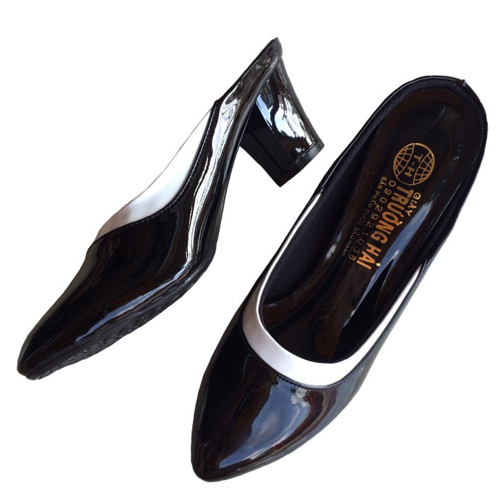 Sục nữ da bóng cao gót 5cm gót trụ thời trang cao cấp BMN071