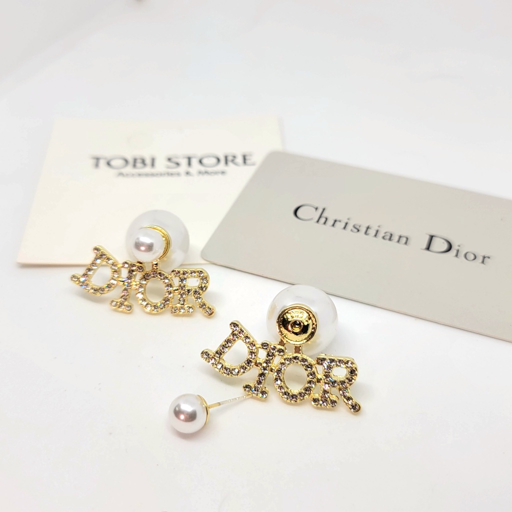 Bông tai thương hiệu ngọc trai nhân tạo khuyên tai hãng TB417 TOBI STORE