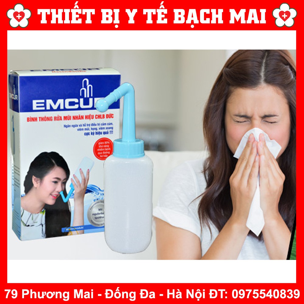 Bình Rửa Mũi EMCUR [Chính Hãng Đức] + Tặng 05 Gói Muối Rửa Mũi